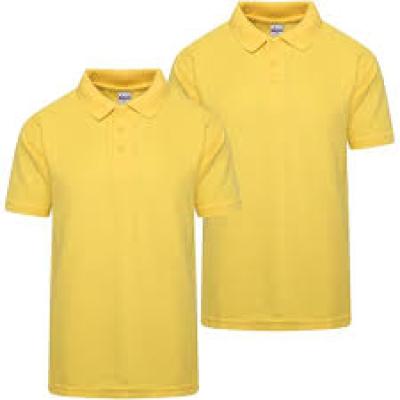 Yellow Polo Shirt Plain Medium Adult